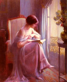 德爾菲恩 恩霍拉斯 Young Woman Reading By A Window